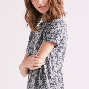 NWT Lucky Brand Monochrome Floral Print Tee XS
